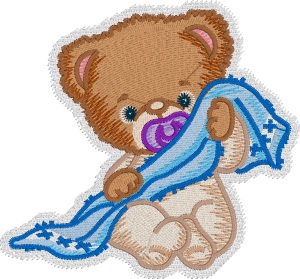 Teddy Bear Embroidery Design with Embrilliance Enthusiast's Knockdown Stitch Feature