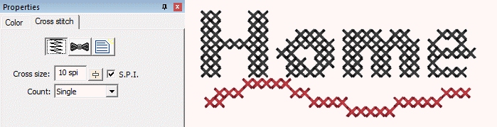 CrossStitch or Xstitch fill properties as showin in StitchArtist Embroidery Digitizing Software